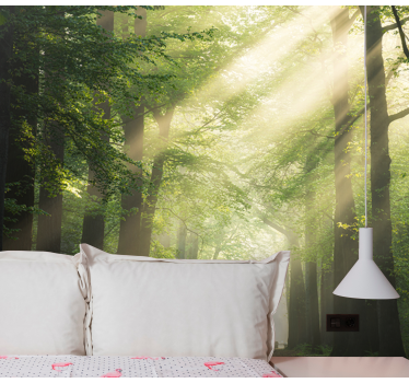 Papel pintado bosque bosques radiantes y verdes - TenVinilo