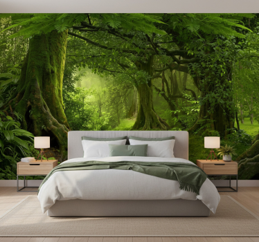 Papel pintado bosque escape a un bosque exuberante - TenVinilo
