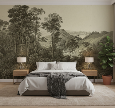 Papel pintado bosque estampado de bosque ondulado - TenVinilo