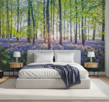 Papel pintado bosque modernismo inspirado en la naturaleza - TenVinilo