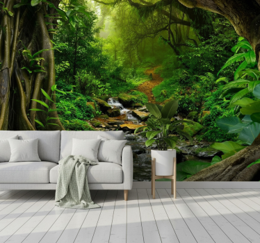 Papel pintado bosque oasis del bosque tropical - TenVinilo
