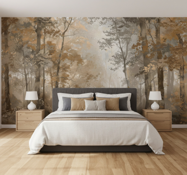 Papel pintado bosque otoño Ámbar en el bosque - TenVinilo