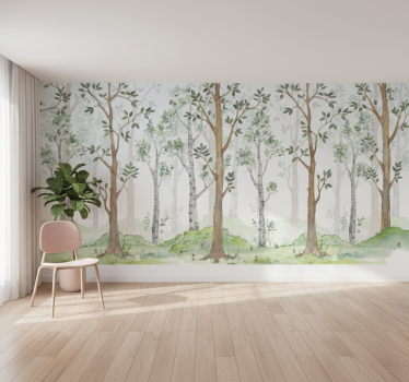 Papel pintado bosque pastel brisa del bosque - TenVinilo