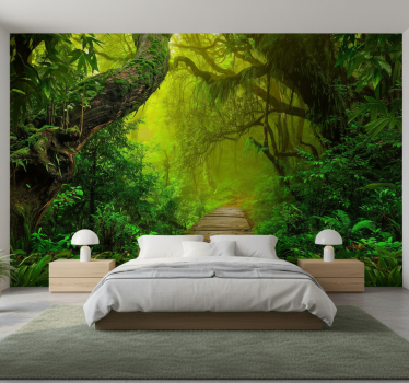 Papel pintado bosque sendero místico del bosque - TenVinilo