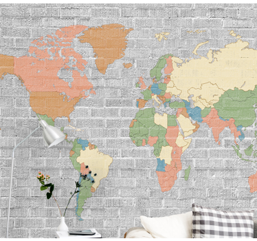 Papel pintado mapamundi atlas global extensivo - TenVinilo