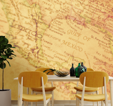 Papel pintado mapamundi diseño de mapa vintage - TenVinilo