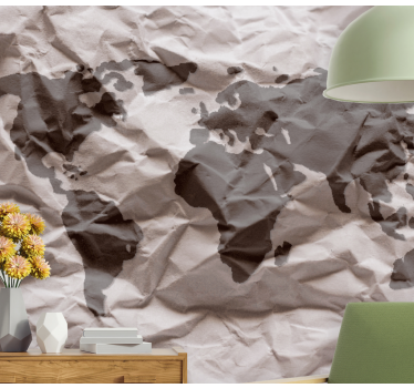 Papel pintado mapamundi esquema geográfico del mundo - TenVinilo