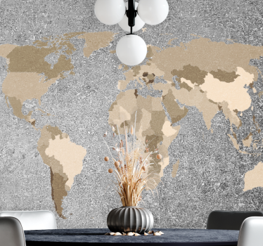 Papel pintado mapamundi mapa de continentes - TenVinilo