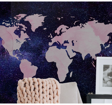 Papel pintado mapamundi mapa del mundo con estilo - TenVinilo