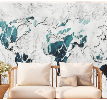 Papel pintado mapamundi mapa del mundo estilizado - TenVinilo