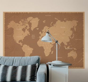 Papel pintado mapamundi mapa geográfico del mundo - TenVinilo