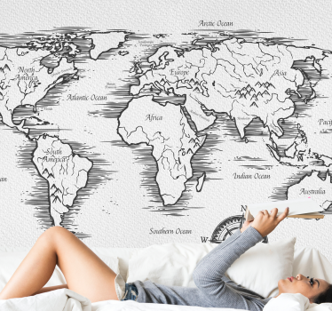 Papel pintado mapamundi mapa global completo - TenVinilo