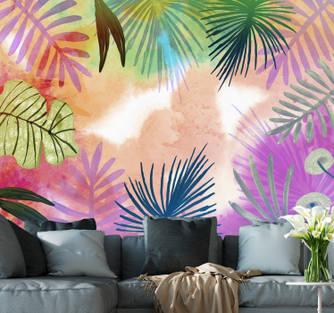 Papel pintado naturaleza diseños de follaje tropical - TenVinilo