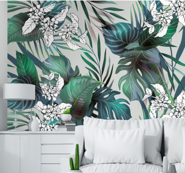 Papel pintado naturaleza follaje tropical - TenVinilo