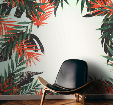 Papel pintado naturaleza hojas grandes tropicales - TenVinilo