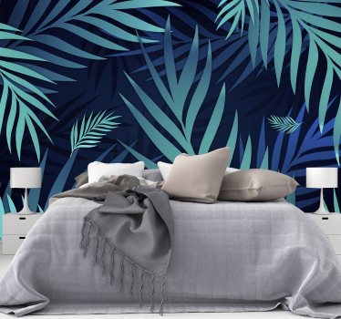 Papel pintado naturaleza motivo de hojas exóticas - TenVinilo