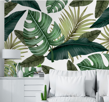 Papel pintado naturaleza motivo de vegetación tropical - TenVinilo