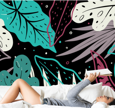 Papel pintado naturaleza motivos de hojas decorativas - TenVinilo