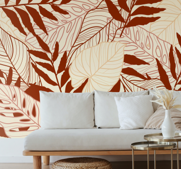 Papel pintado naturaleza motivos de hojas tropicales - TenVinilo