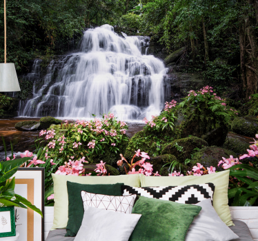 Papel pintado naturaleza paisaje de cascadas opulentas - TenVinilo