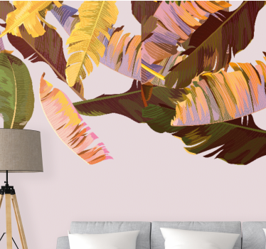 Papel pintado naturaleza patrones de hojas exóticas - TenVinilo