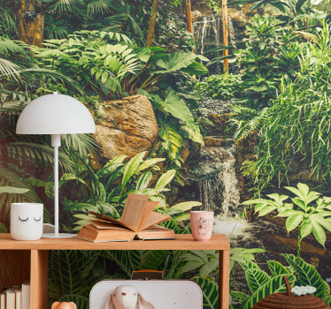 Papel pintado naturaleza refugio tropical vibrante - TenVinilo
