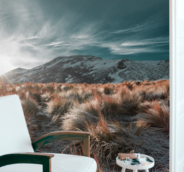 Papel pintado paisaje amanecer en la montaña - TenVinilo
