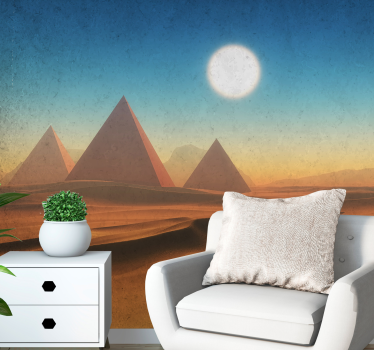 Papel pintado paisaje amanecer en las pirámides del desierto - TenVinilo