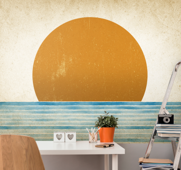 Papel pintado paisaje atardecer sobre el agua - TenVinilo