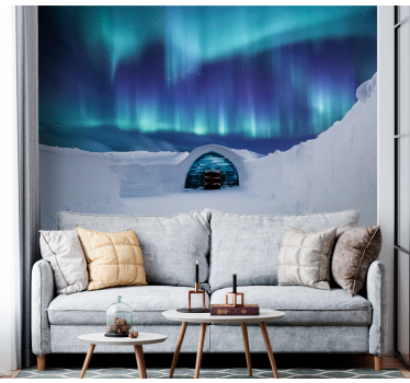 Papel pintado paisaje aurora boreal maravillosa - TenVinilo