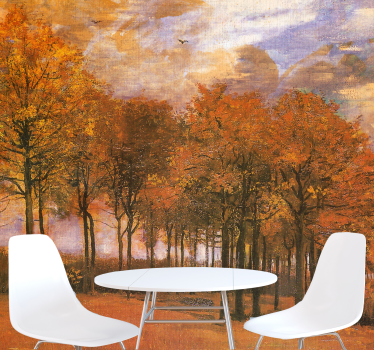 Papel pintado paisaje bosque en otoño - TenVinilo