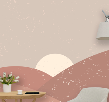 Papel pintado paisaje colinas suaves al atardecer - TenVinilo