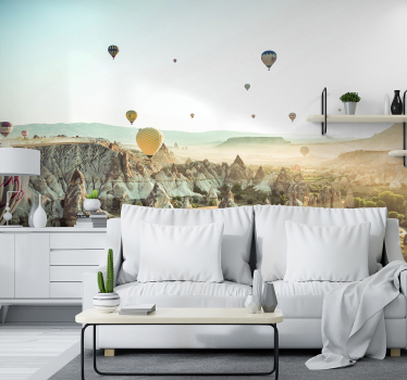 Papel pintado paisaje dirigibles inflables - TenVinilo