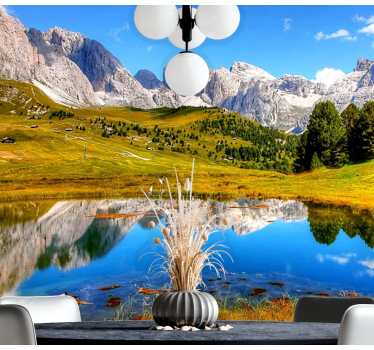Papel pintado paisaje eco de montaña tranquila - TenVinilo