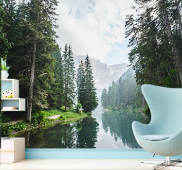 Papel pintado paisaje eco del bosque tranquilo - TenVinilo