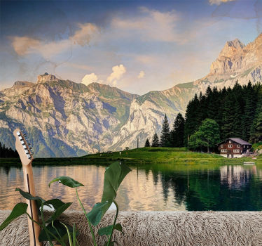 Papel pintado paisaje escapada al lago de montaña - TenVinilo