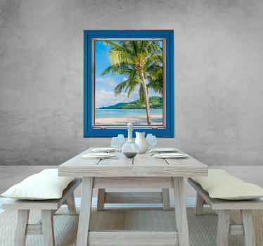 Papel pintado paisaje escena costera tropical - TenVinilo