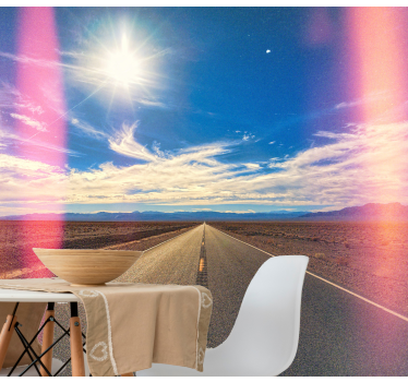 Papel pintado paisaje escena de la carretera del desierto - TenVinilo