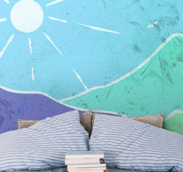 Papel pintado paisaje escena de paisaje montañoso - TenVinilo