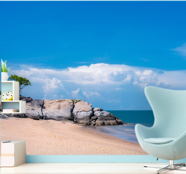Papel pintado paisaje escena de playa serena - TenVinilo