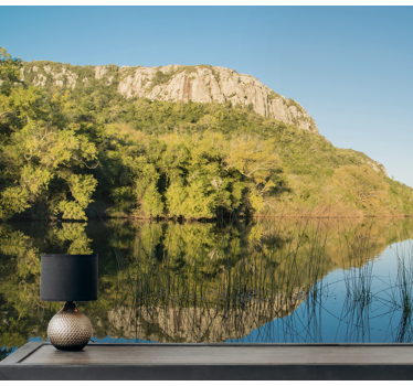 Papel pintado paisaje escena de reflexión de montaña - TenVinilo