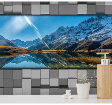 Papel pintado paisaje espejo de montaña majestuosa - TenVinilo