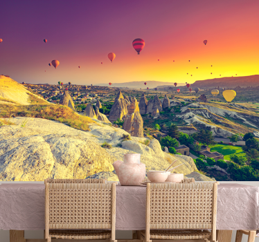 Papel pintado paisaje globo aerostático en capadocia - TenVinilo