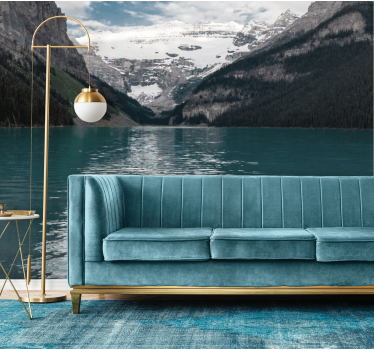 Papel pintado paisaje lago alpino majestuoso - TenVinilo