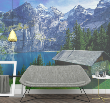 Papel pintado paisaje lago de montaña - TenVinilo