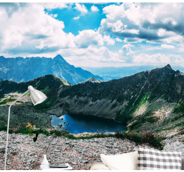 Papel pintado paisaje lago de montaña grand - TenVinilo