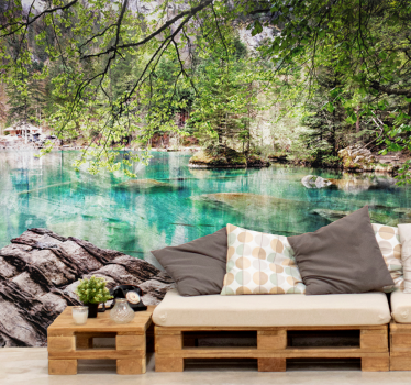 Papel pintado paisaje lago tranquilo - TenVinilo