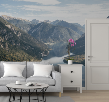 Papel pintado paisaje majestuosa vista de la montaña - TenVinilo