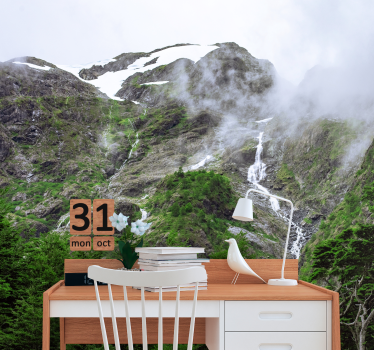 Papel pintado paisaje mirador de grandes montañas - TenVinilo