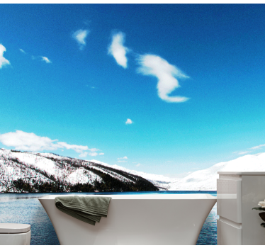 Papel pintado paisaje montañas nevadas - TenVinilo